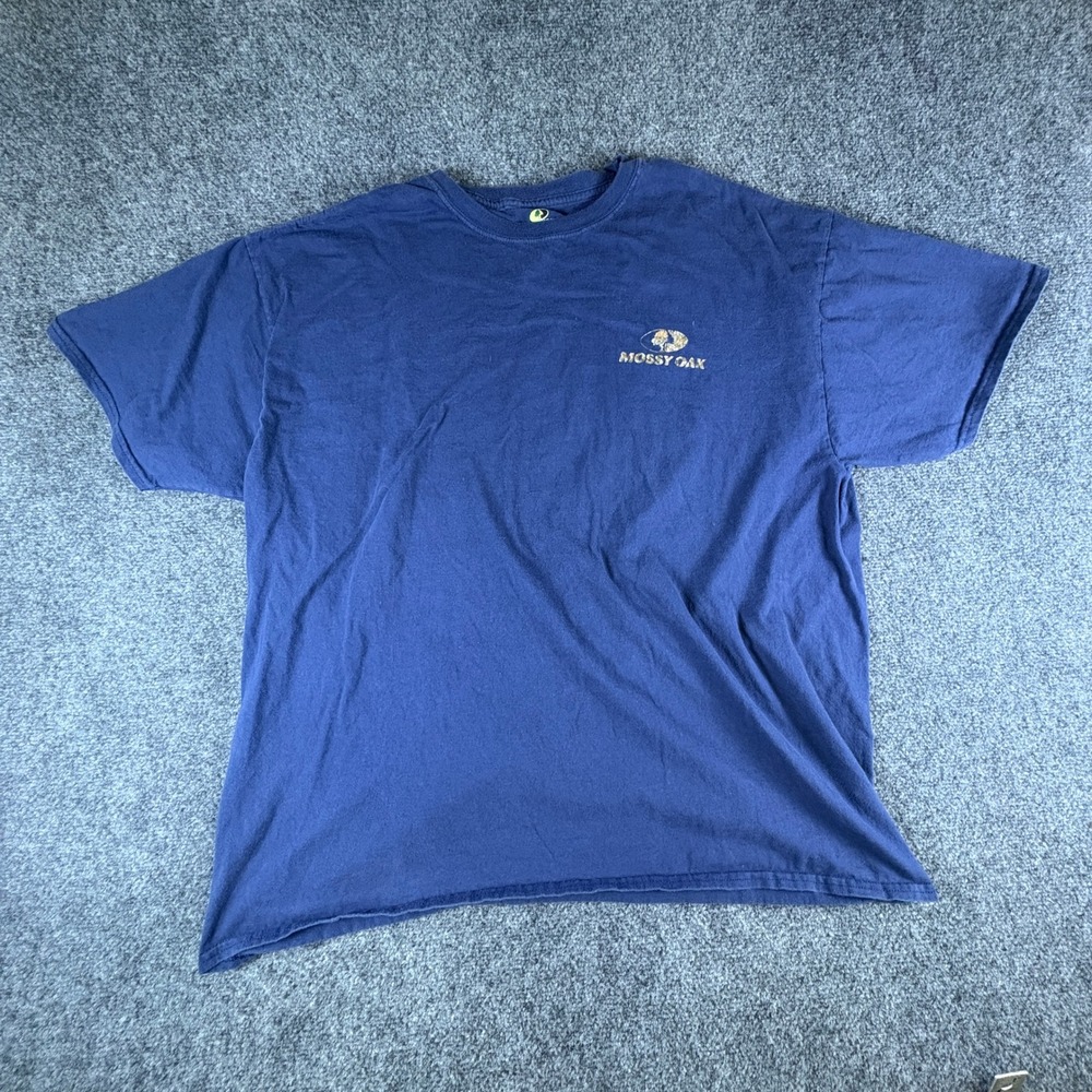 Mossy Oak Mens 2XL Navy Blue Live To‎ Hunt Duck Graphic T-Shirt Short Sleeve